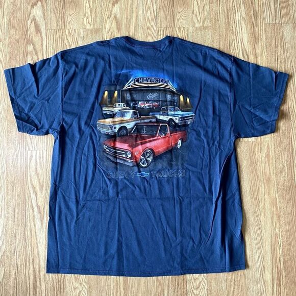 Chevy Vintage Trucks Tee Blue 2XL - Picture 5 of 7
